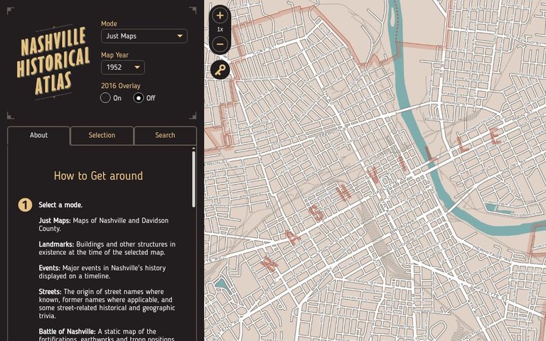 Nashville Historical Atlas public historical-map website