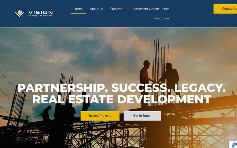 Vision Commercial Development public real-estate website