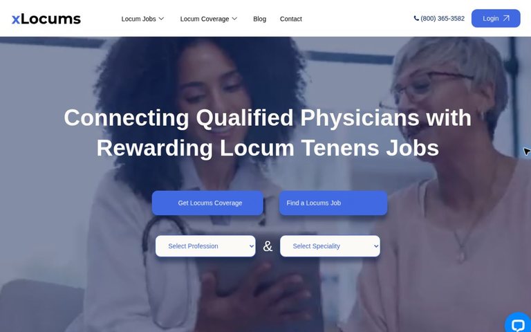 xLocums public healthcare-staffing website