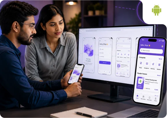 Android developer working on mobile app