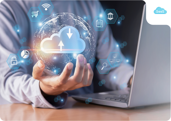 Cloud-based SaaS application concept