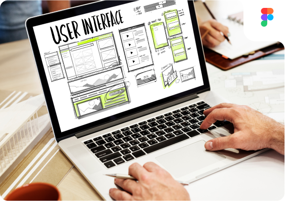 UI/UX design layout on a laptop
