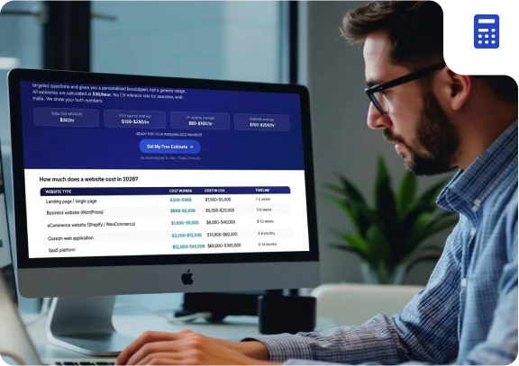 Website cost calculator and web development cost comparison