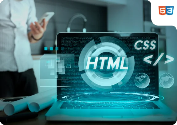 HTML and CSS web development concept